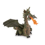 Figurine Dragon ailé vert avec flamme Papo en PVC, Collection Monde enchanté, jouet éducatif idéal pour enfants