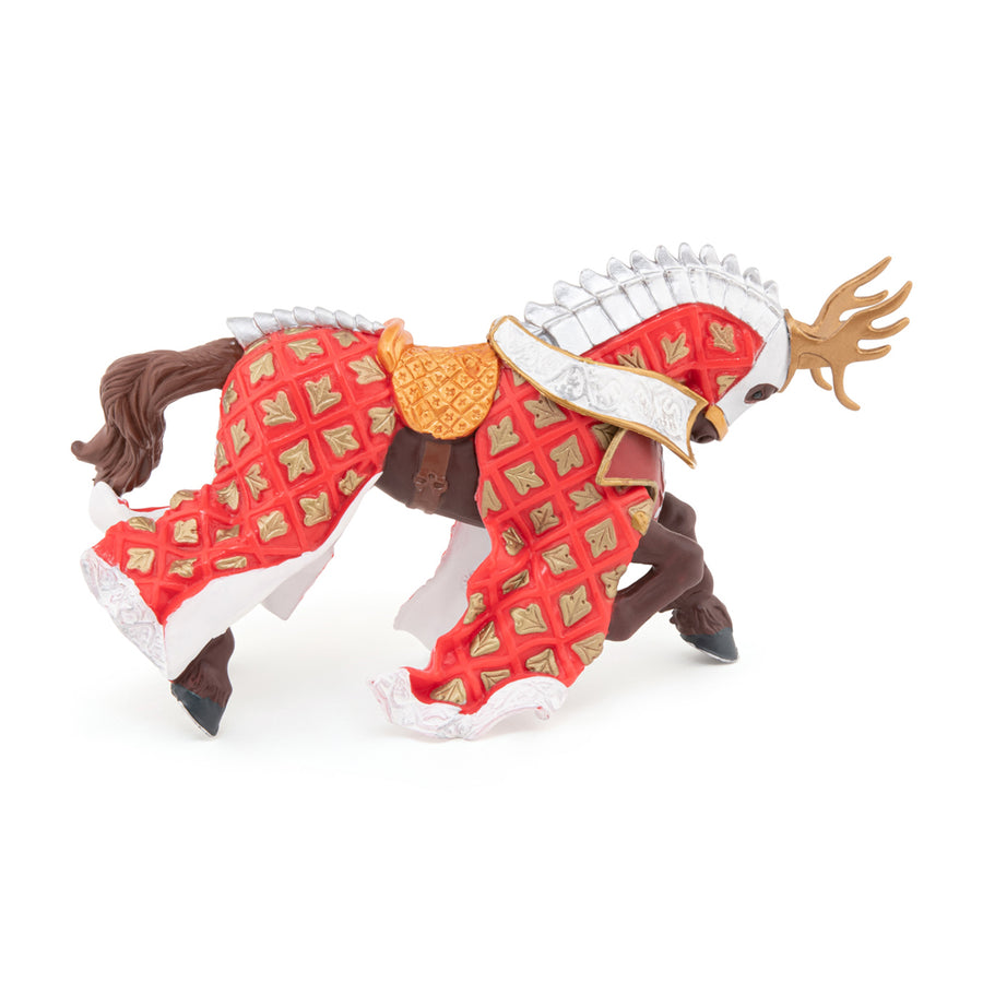Cheval du Maître des armes cimier cerf Papo en PVC, Collection Médiéval, jouet éducatif idéal pour enfants et collectionneurs