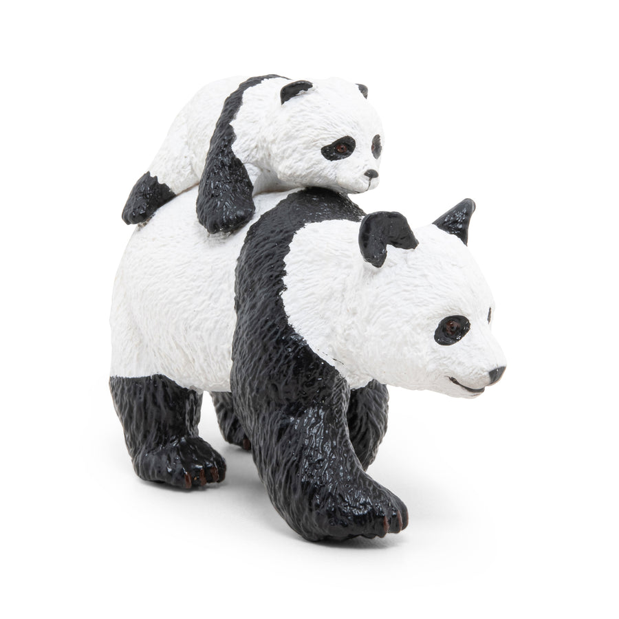 Panda et son bébé Papo en PVC, Collection Animaux sauvages, jouet éducatif idéal pour enfants et collectionneurs