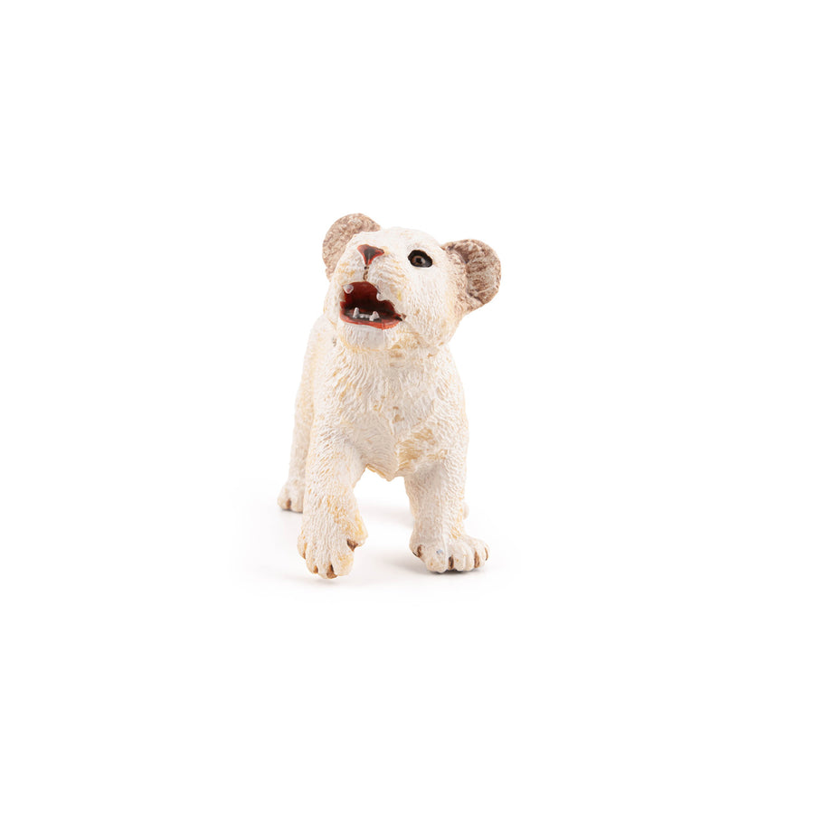 Figurine Lionceau blanc Papo en PVC, thème félins, Collection Animaux sauvages, jouet éducatif idéal pour enfants et collectionneurs