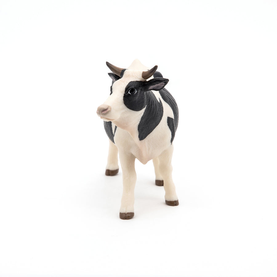 Figurine Vache noire et blanche Papo en PVC, Collection Vie à la ferme, jouet éducatif idéal pour enfants et collectionneurs
