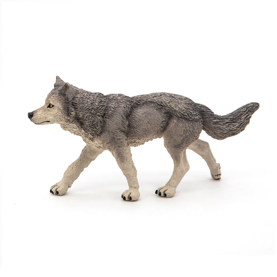 Figurine Louve grise Papo en PVC, thème forêt, Collection Animaux sauvages, jouet éducatif idéal pour enfants et collectionneurs