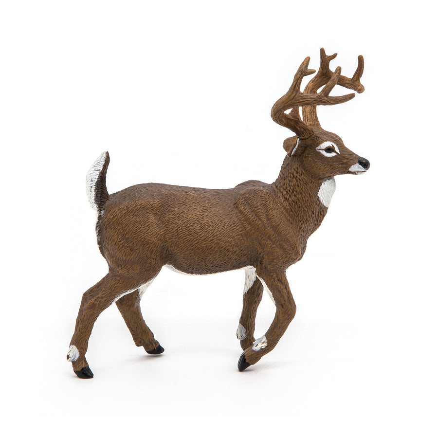 Figurine Cerf de Virginie Papo en PVC, thème forêt, Collection Animaux sauvages, jouet éducatif idéal pour enfants et collectionneurs