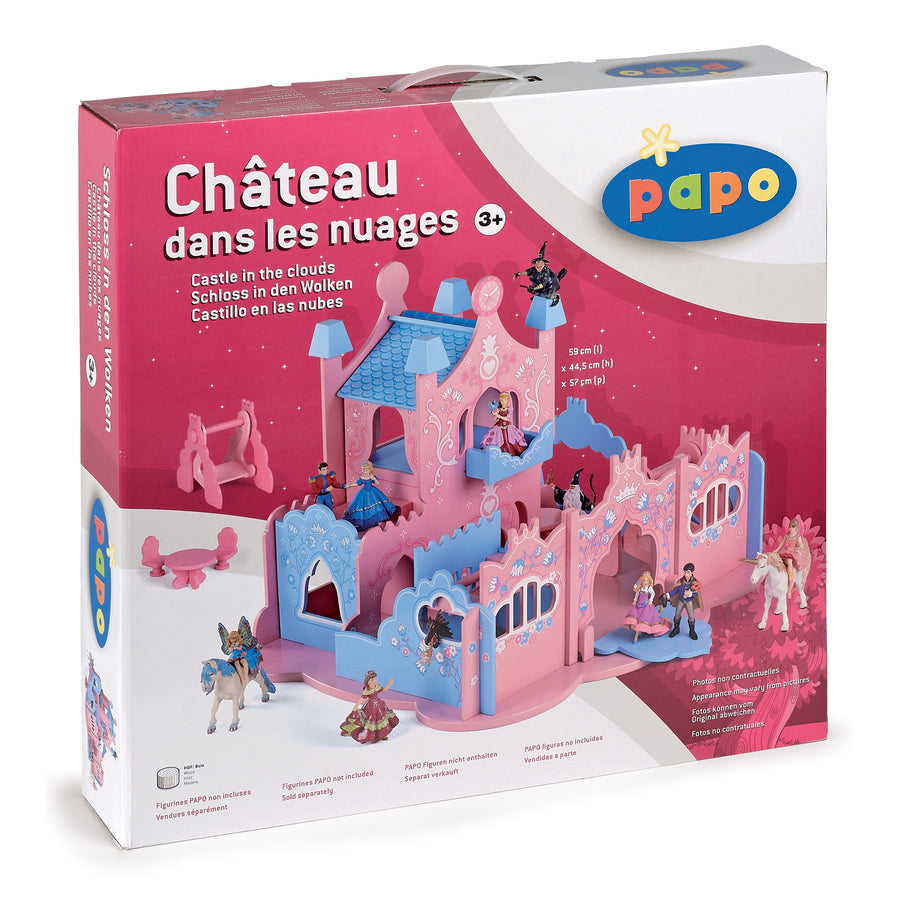 Château dans les nuages Papo en bois, Collection Monde enchanté, décor pour figurines, idéal pour enfants
