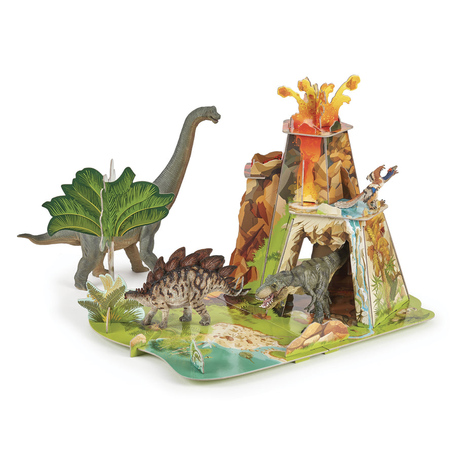 La terre des dinosaures (Isiplay) Papo en carton renforcé, Collection Dinosaures, jouet éducatif idéal pour enfants et collectionneurs